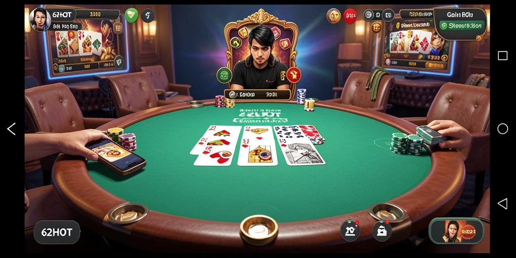 Tangkapan layar gameplay Poker yang menarik dalam 62HOT.