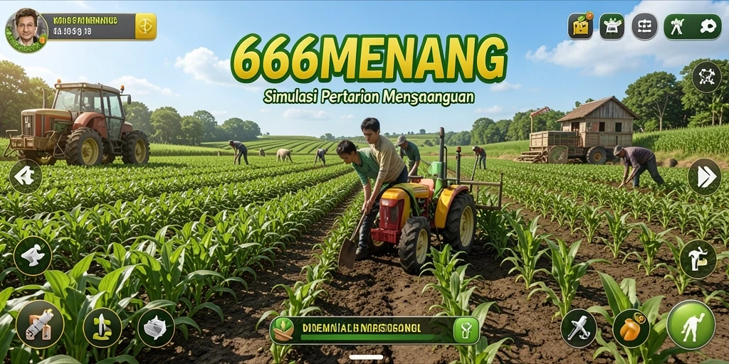 Gameplay <strong>666MENANG</strong> dengan grafik pertanian yang cerah dan menarik.