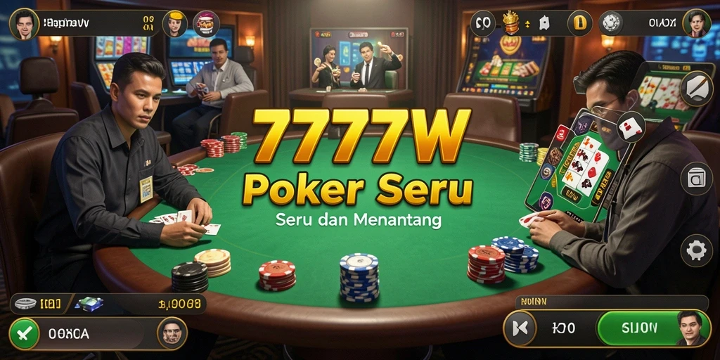 Tangkapan layar gameplay Poker yang mengesankan di 7777W.