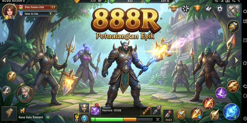 Gameplay menakjubkan dalam 888R menampilkan pertempuran epik dan dunia magis.