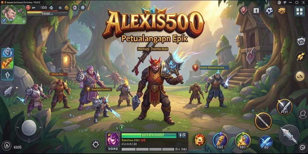Screenshot menampilkan aksi seru dalam permainan RPG ALEXIS500.