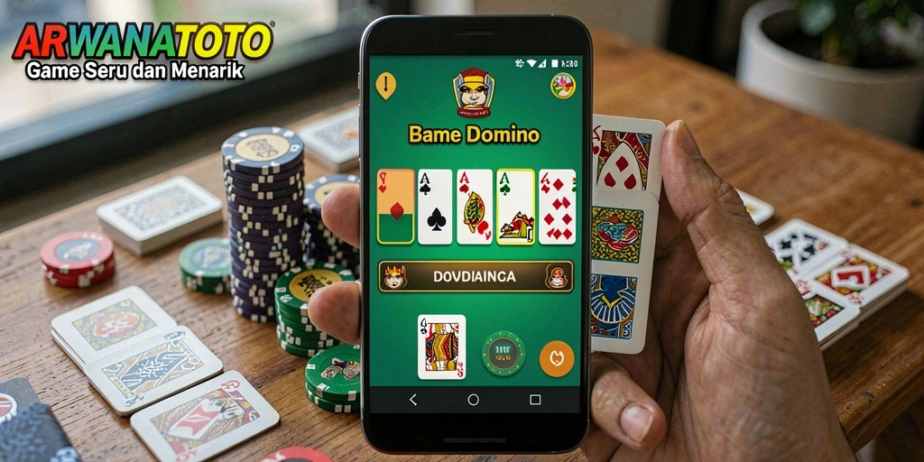 Tampilan menarik dari gameplay Domino dalam ARWANATOTO.