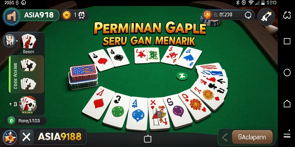 Tampilan seru gameplay Gaple di ASIA918.