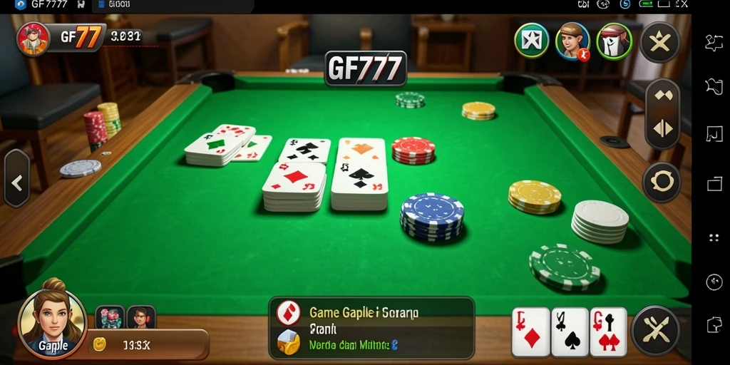 Tampilan gameplay Gaple yang seru dan interaktif di GF777.