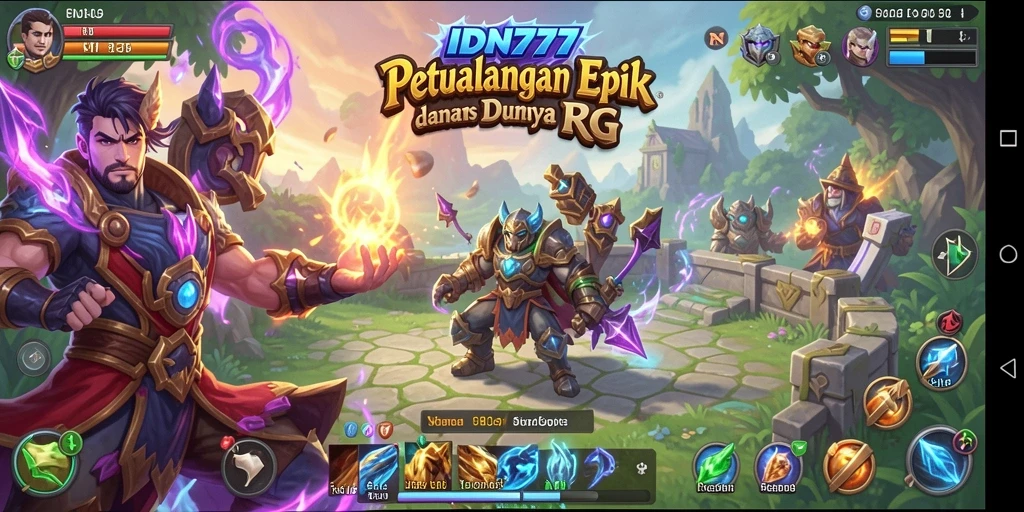 Tangkapan layar utama IDN777 menampilkan aksi seru dalam permainan RPG.