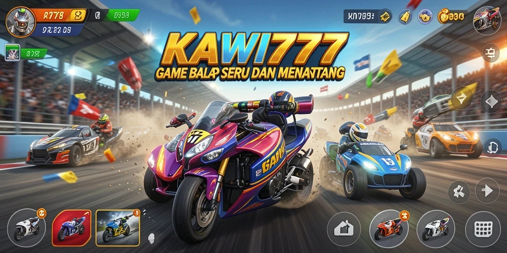 Tampilan seru balapan di KAWI777 dengan mobil kencang.