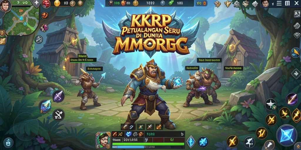 Screenshot utama KKRP menampilkan pertarungan epik antara karakter pemain di dunia MMORPG.