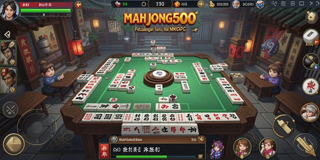 Tangkapan layar menunjukkan aksi seru di dunia <strong>MAHJONG500</strong>.