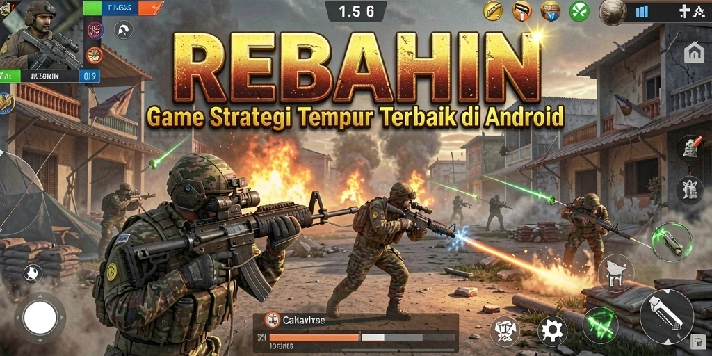 Gameplay menarik saat membangun dan bertempur di REBAHIN.