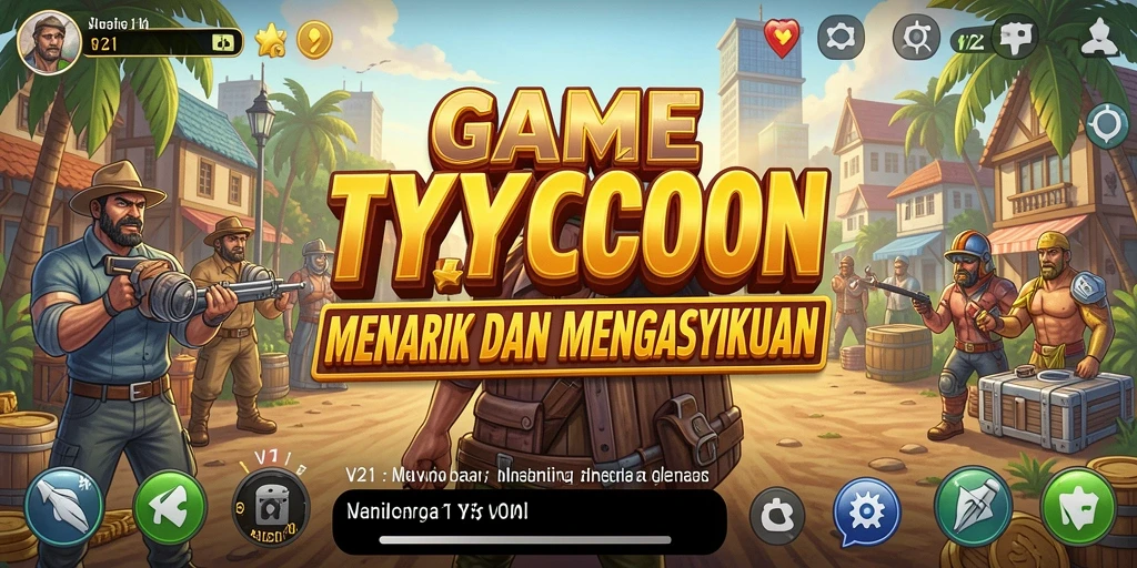 Tampilan gameplay menarik dari V21 yang menunjukkan pengelolaan bisnis.