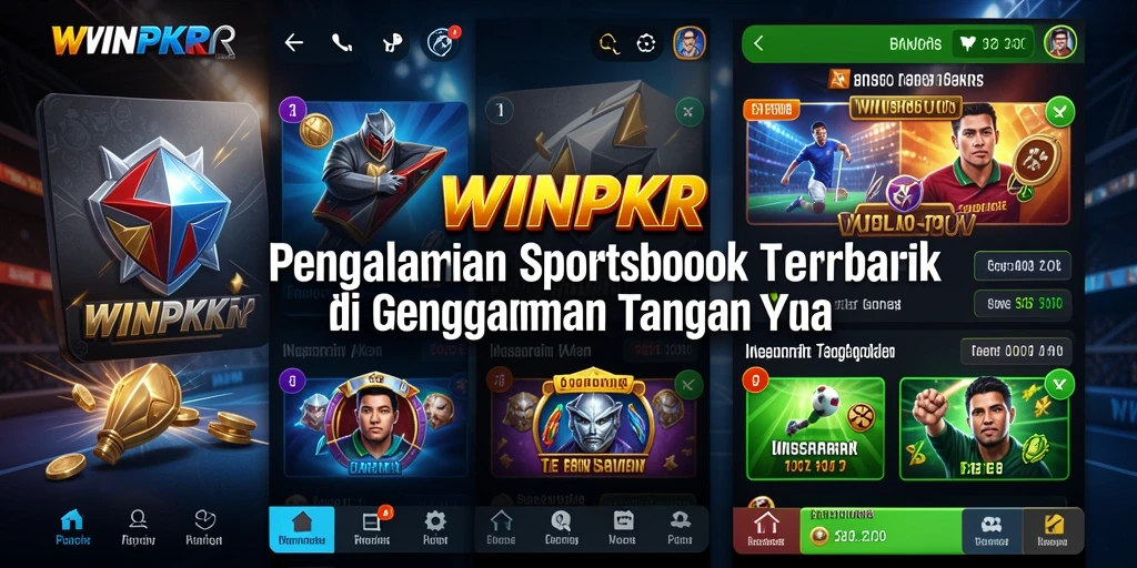 Screenshot WINPKR menampilkan fitur taruhan olahraga interaktif.